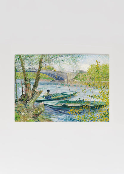 Van Gogh’un Seine Nehri üzerindeki kayıkları betimlediği tablo posteri