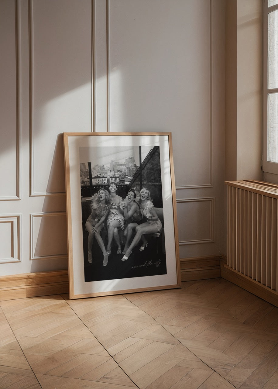 Sex and the City dizisinden New York’ta çekilmiş siyah beyaz ikonik sahne