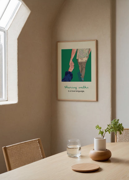Sharing Walks Is a Love Language Poster Baskı