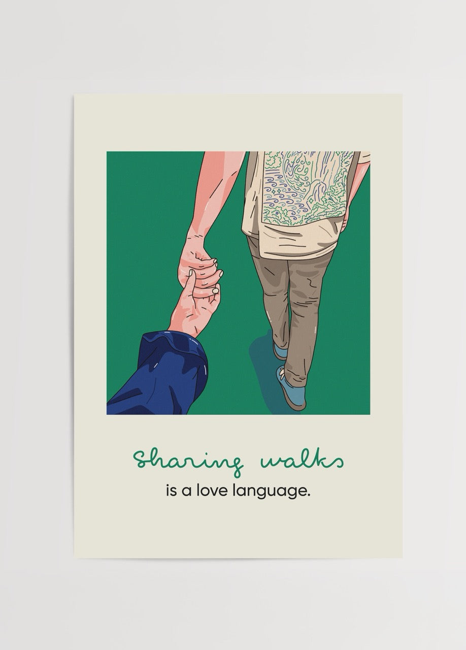 Sharing Walks Is a Love Language Poster Baskı