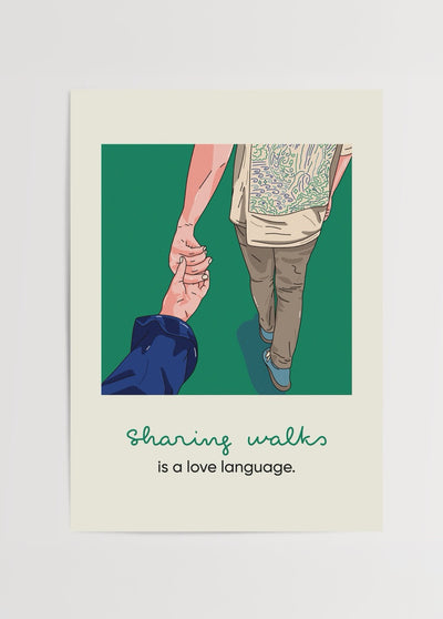 Sharing Walks Is a Love Language Poster Baskı