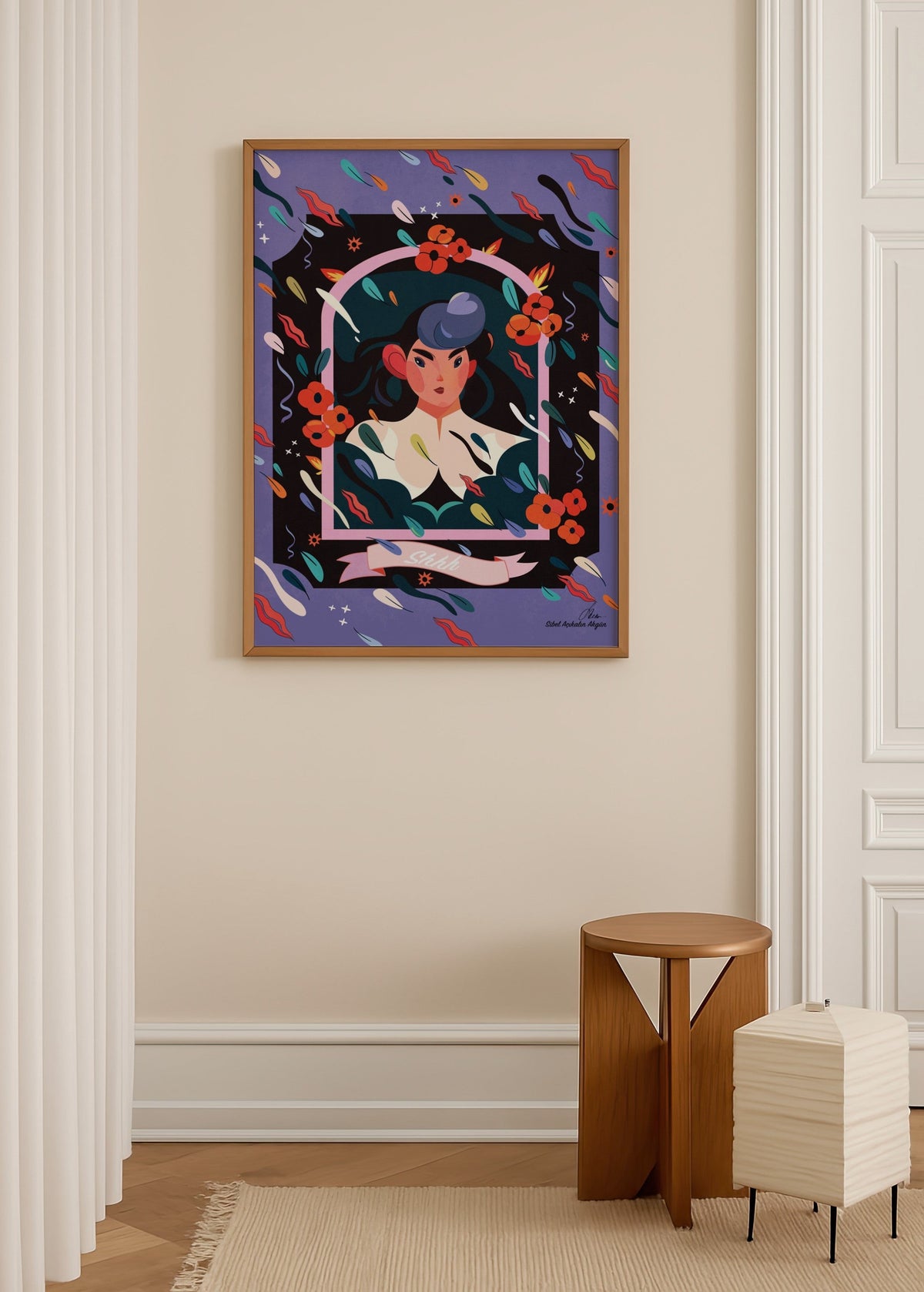 Sibel Apaklın Akgün Shhh Poster poster baskı mockup 3