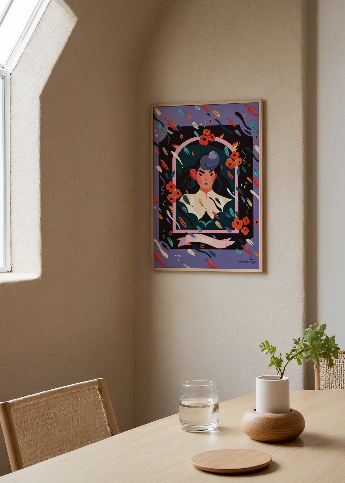 Sibel Apaklın Akgün Shhh Poster poster baskı mockup 2
