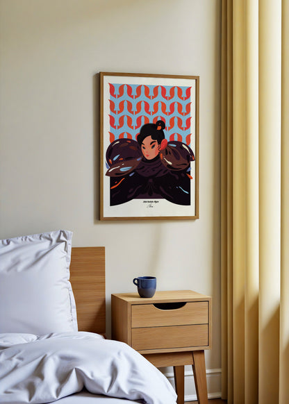 Sibel Ayaklı Akın Mavi ve Turuncu Poster poster baskı mockup 2