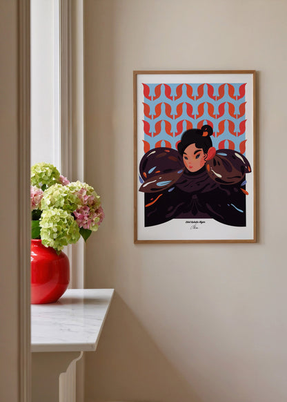 Sibel Ayaklı Akın Mavi ve Turuncu Poster poster baskı mockup 4