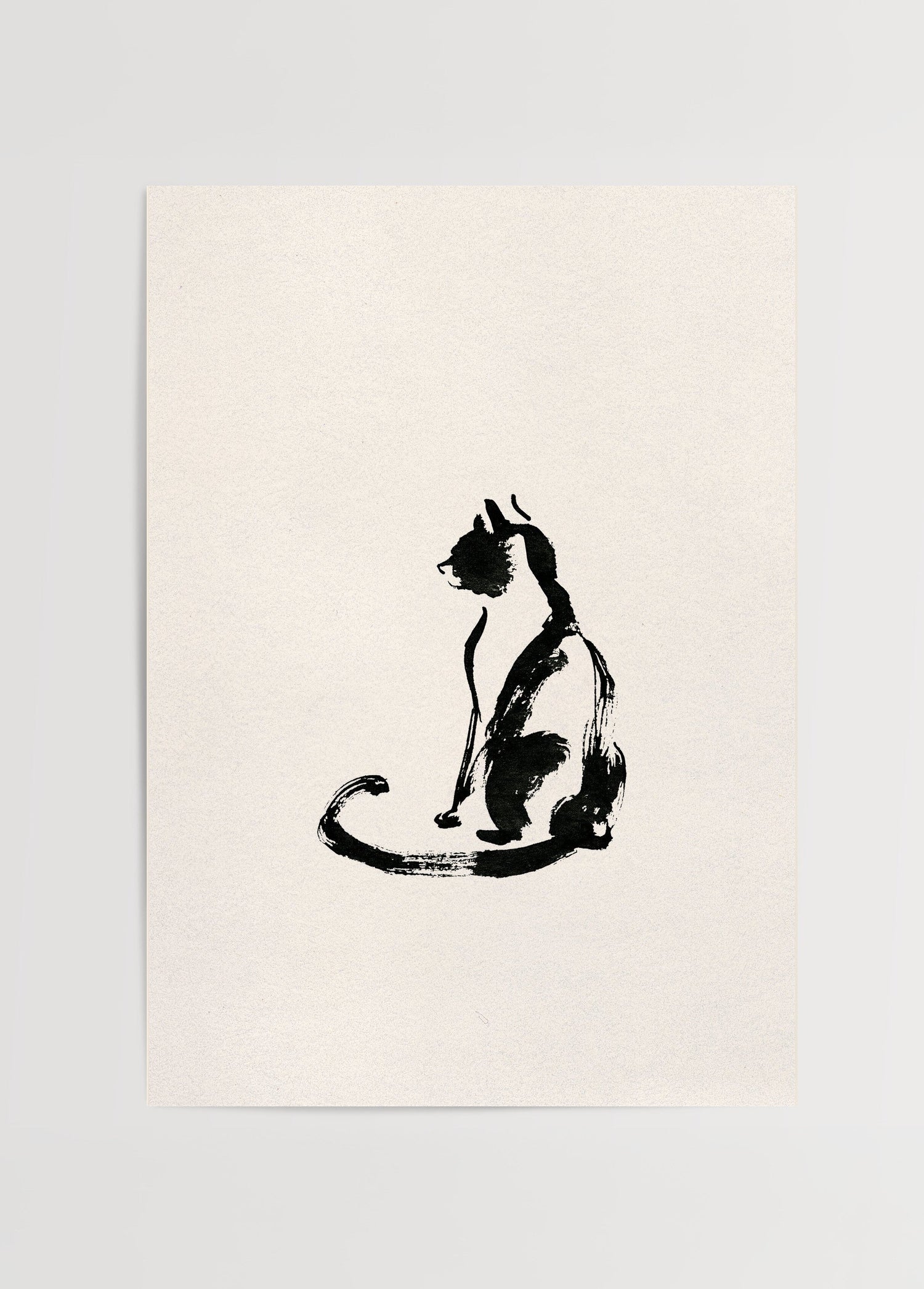 Siyah Mürekkep Kedi poster baskı mockup 1