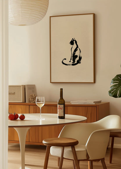 Siyah Mürekkep Kedi poster baskı mockup 2