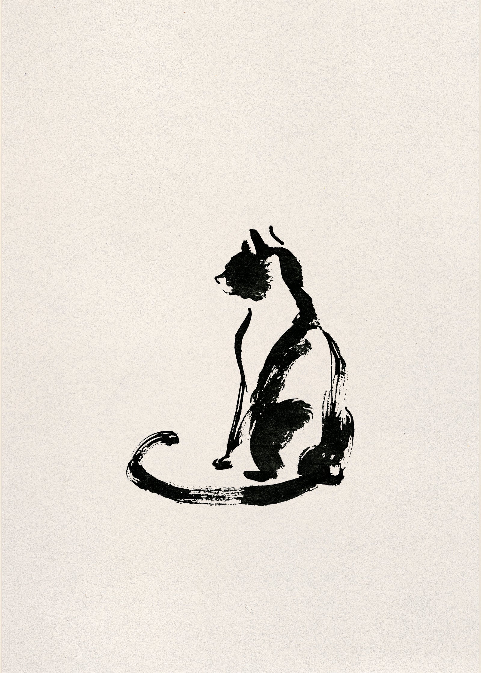 Siyah Mürekkep Kedi Poster Baskı
