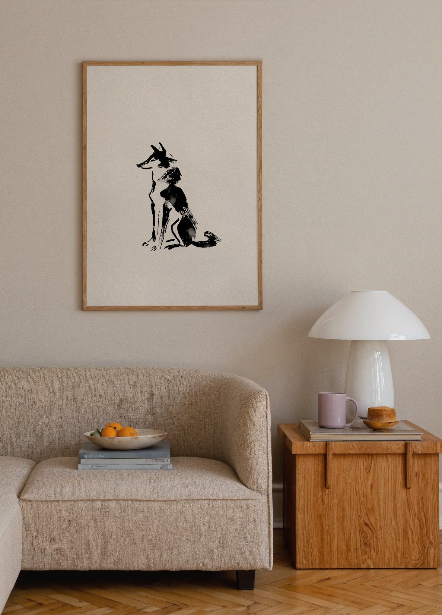 Siyah Mürekkep Köpek Poster poster baskı mockup 4
