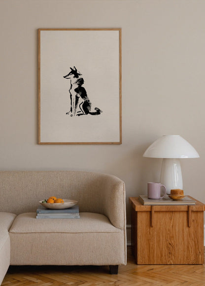 Siyah Mürekkep Köpek Poster poster baskı mockup 4