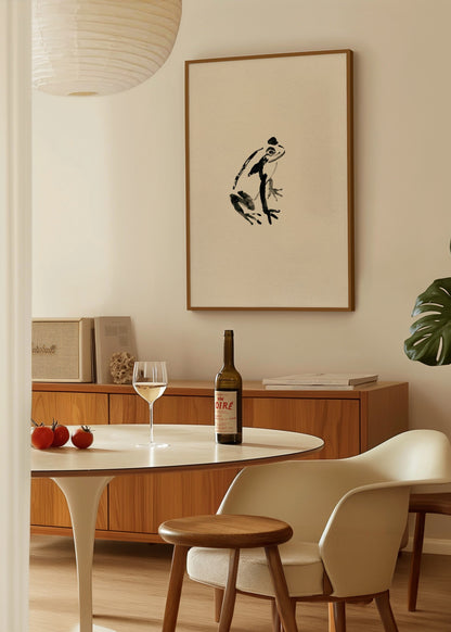 Siyah Mürekkep Kurbağa poster baskı mockup 4