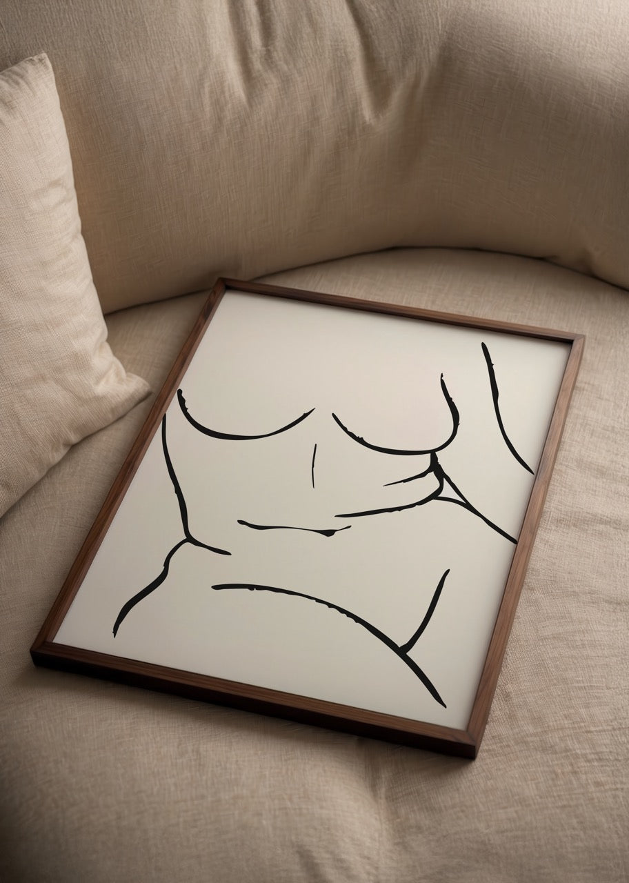 Soft Curves – Minimal Çizgi Poster Baskı