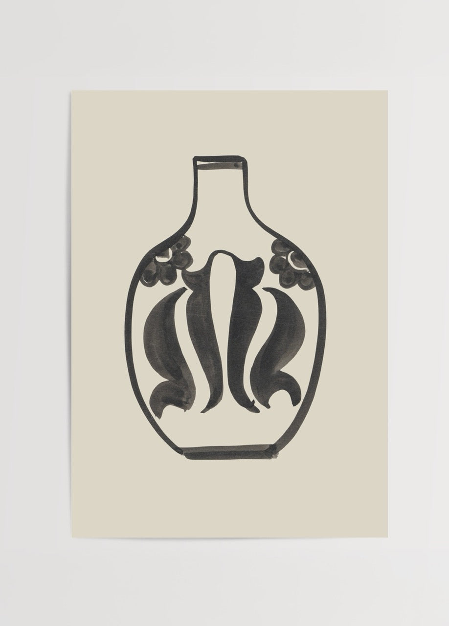Soyut vazo formu minimalist poster baskı