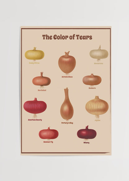 Şeyda Temel Nalçakan tasarımı, soğan illüstrasyonlarıyla hazırlanan The Color of Tears posteri