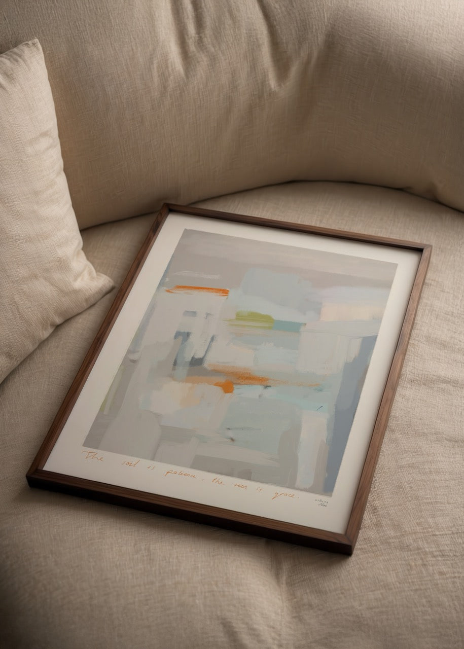 Atölye Noi The Soil posteri – pastel tonlarda soyut duvar dekorasyonu
