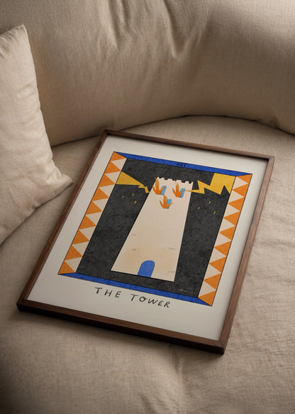 Mavisu Demirağ The Tower tarot posteri illüstrasyonu