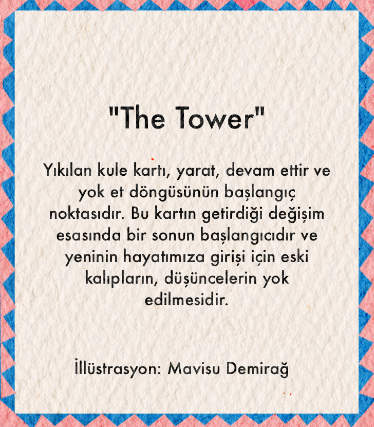 Mavisu Demirağ The Tower tarot posteri illüstrasyonu