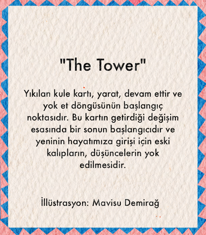 Mavisu Demirağ The Tower tarot posteri illüstrasyonu