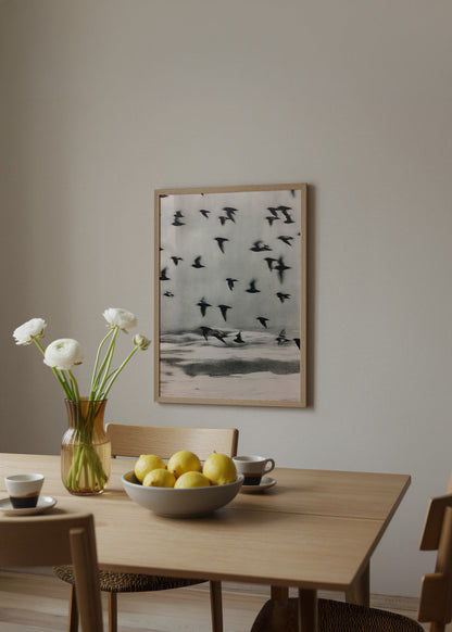 01 Flock in Passage, THE SHAPE OF PASSING koleksiyonu Poster poster baskı mockup 3