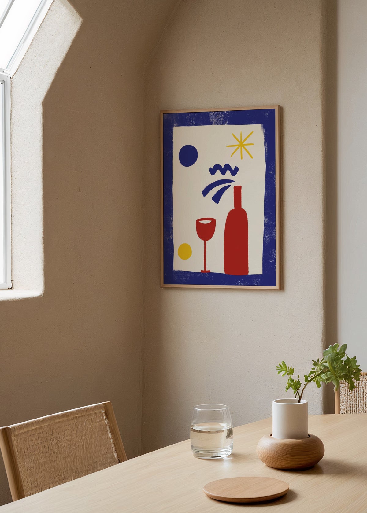 Ulaş Barış Koşar Soyut Şarap ve Bardak Kompozisyonu Poster poster baskı mockup 2