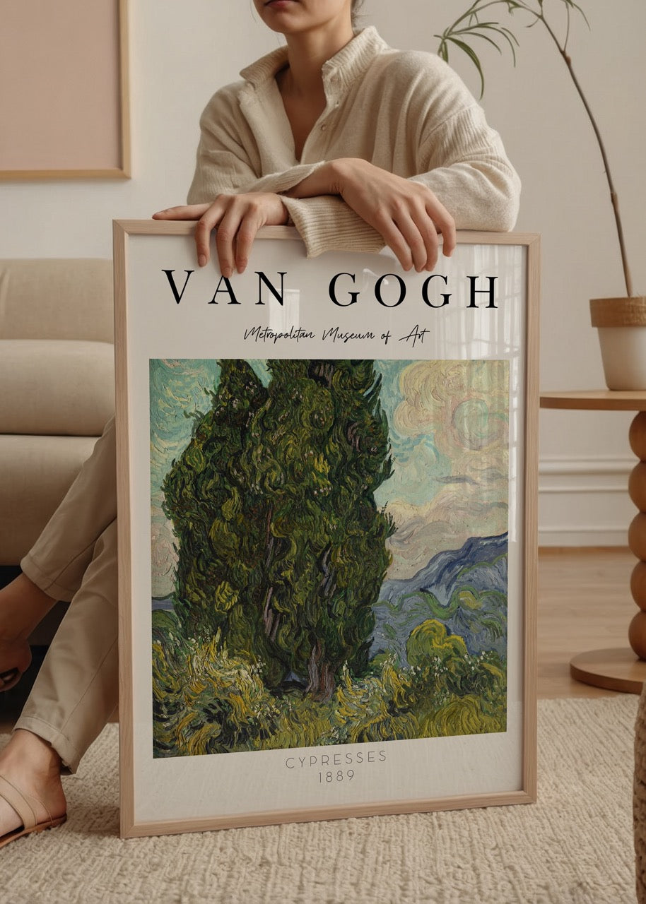 Vincent van Gogh’un 1889 tarihli “Cypresses” adlı doğa tablosunun poster baskısı