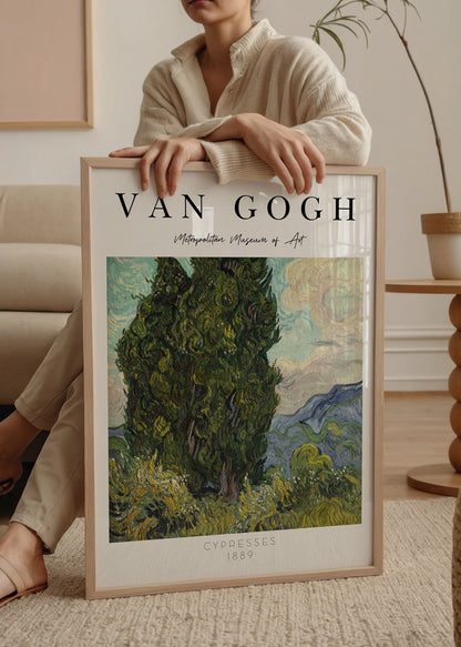 Vincent van Gogh’un 1889 tarihli “Cypresses” adlı doğa tablosunun poster baskısı