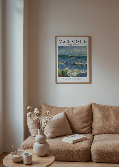 Van Gogh’un deniz manzaralı tablosundan ilhamla tasarlanmış poster baskı