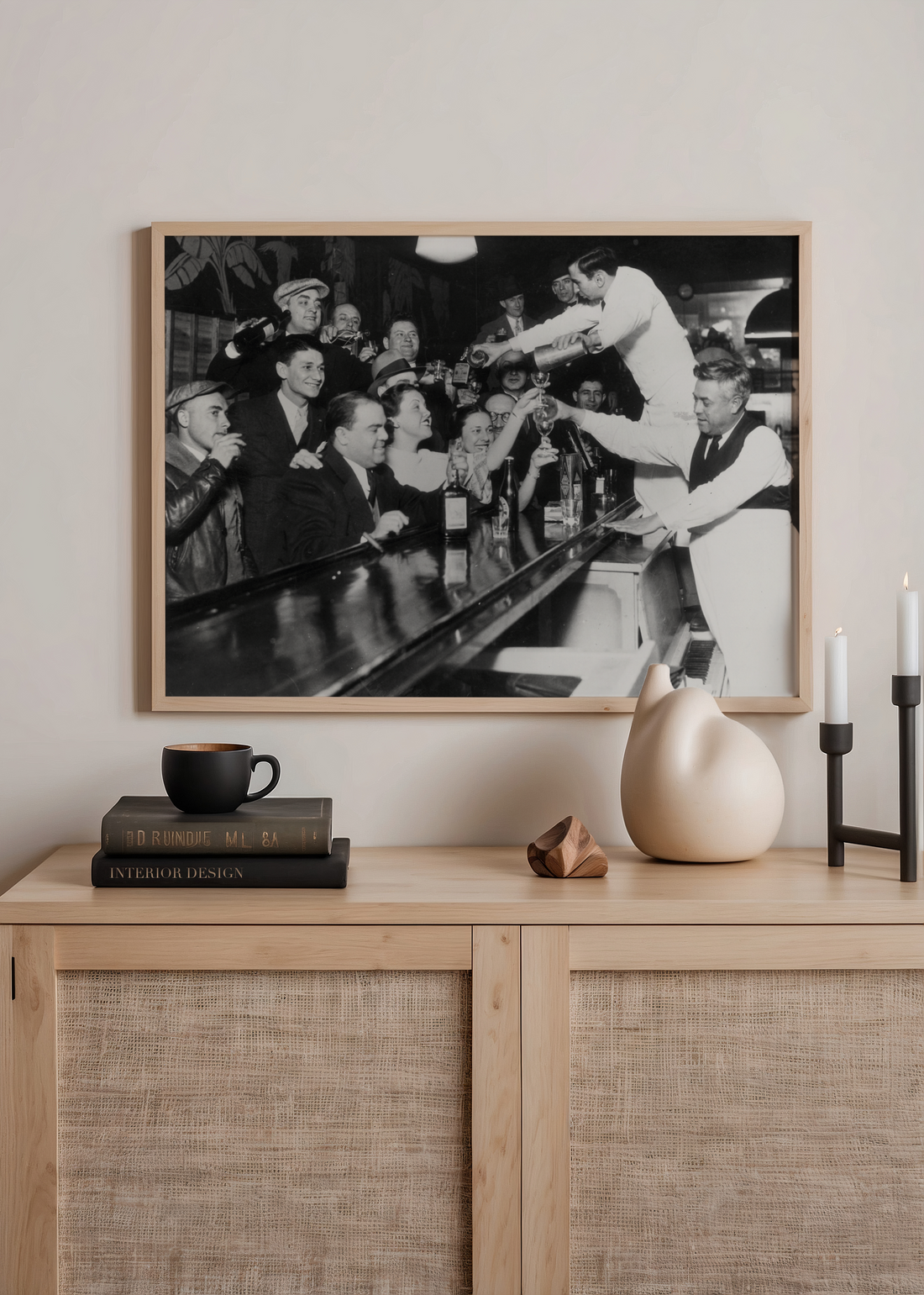 Vintage Bar Sahnesi Fotoğrafı Poster Baskı