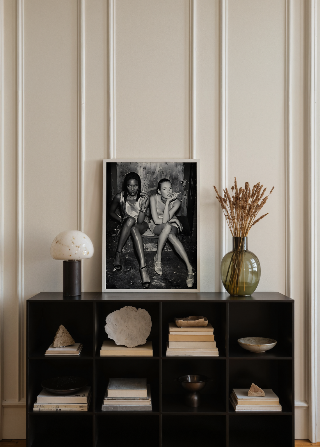 Kate Moss ve Naomi Campbell Vintage Moda Portresi Poster Baskı