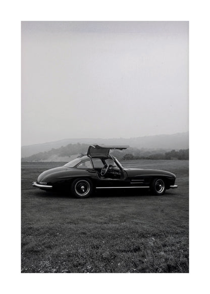 Mercedes 300 SL vintage araba poster baskı