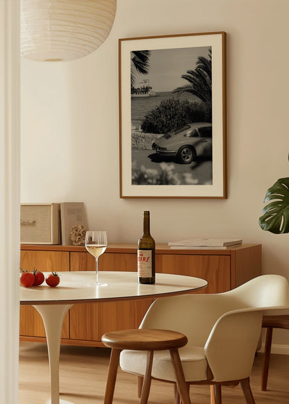 Vintage Porsche 911 poster baskı mockup 3