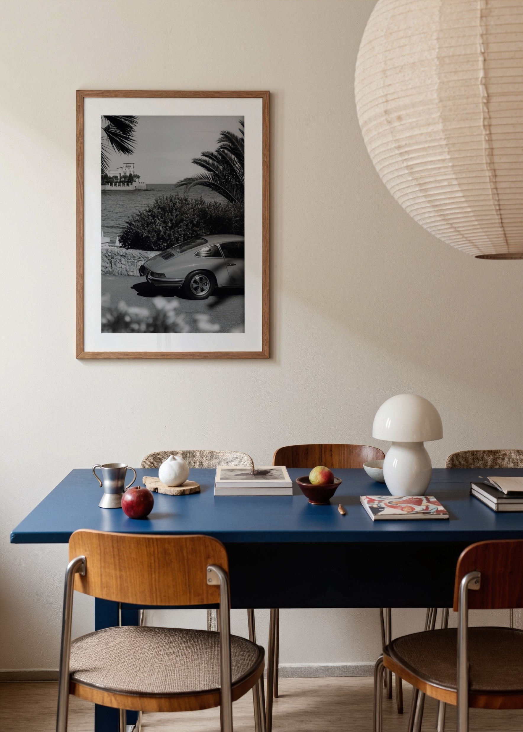 Vintage Porsche 911 poster baskı mockup 1