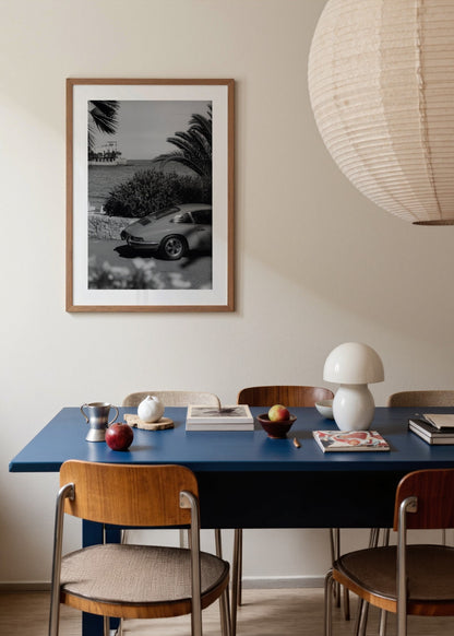 Vintage Porsche 911 poster baskı mockup 1