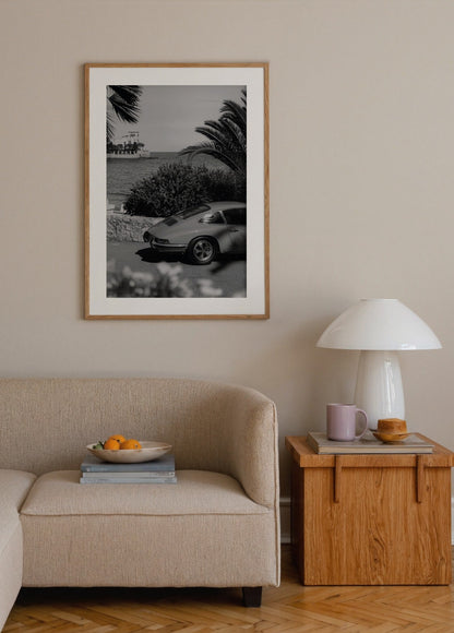 Vintage Porsche 911 poster baskı mockup 2