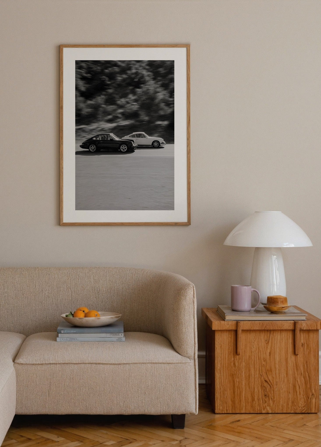 Vintage Porsche 911 poster baskı mockup 1