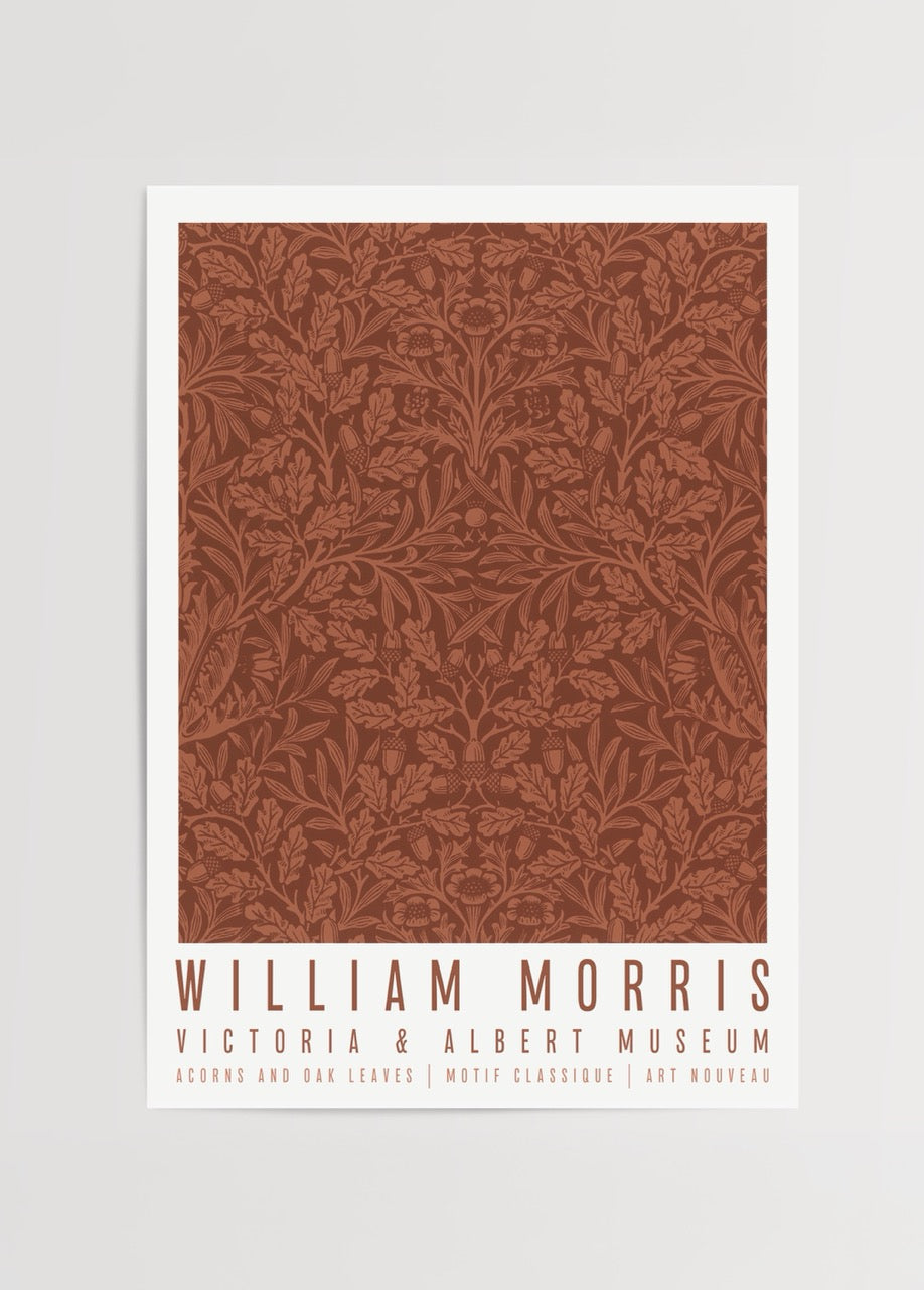 William Morris Acorns and Oak Leaves Poster | Meşe ve Palamut Desenli Sanat Baskısı