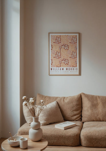 William Morris Apple Pattern posteri, tarçın rengi meyve ve yaprak desenli klasik duvar posteri