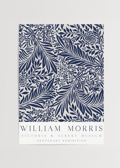 William Morris’in mavi yaprak desenli Centenary Exhibition posteri