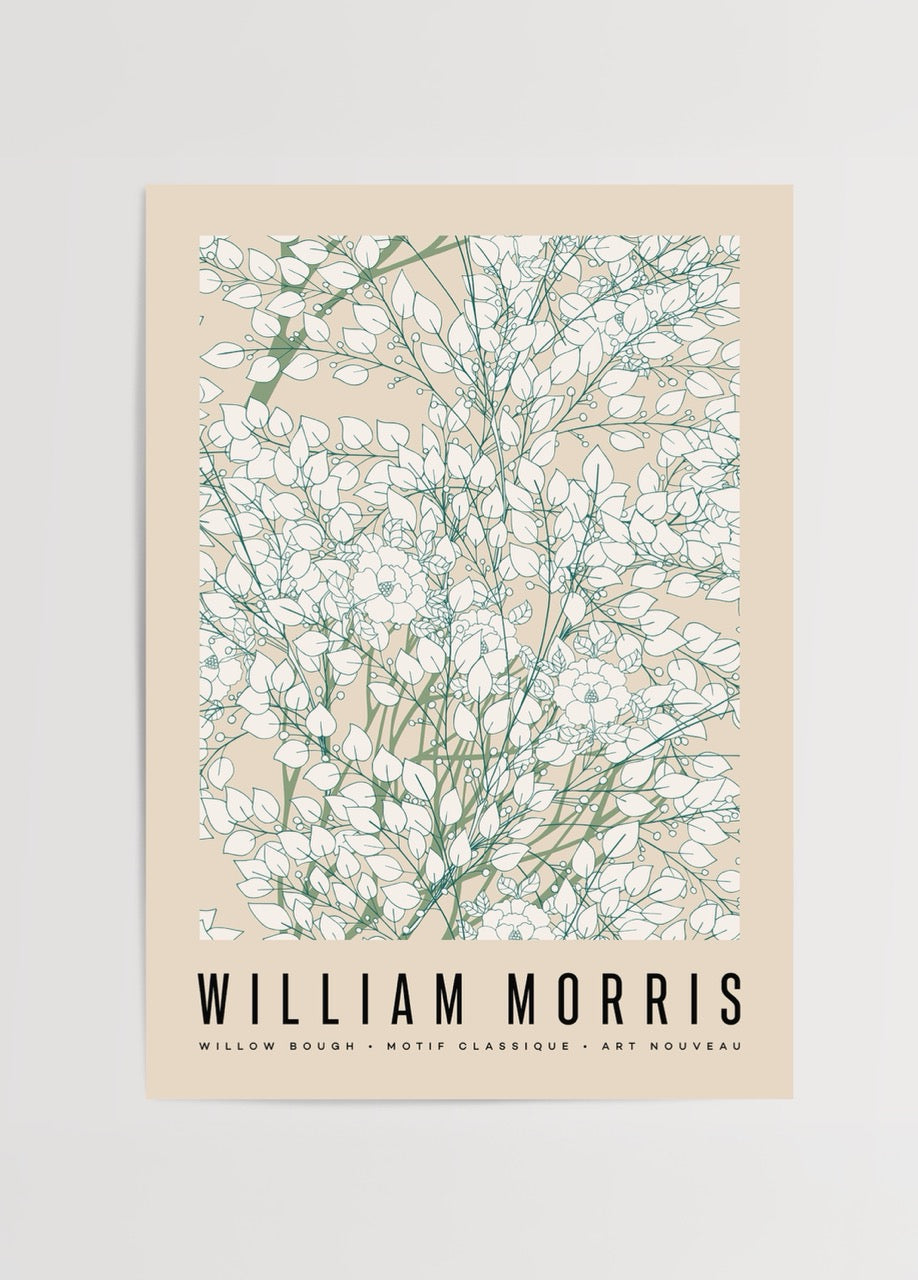William Morris Willow Bough çiçek deseni Art Nouveau poster baskı