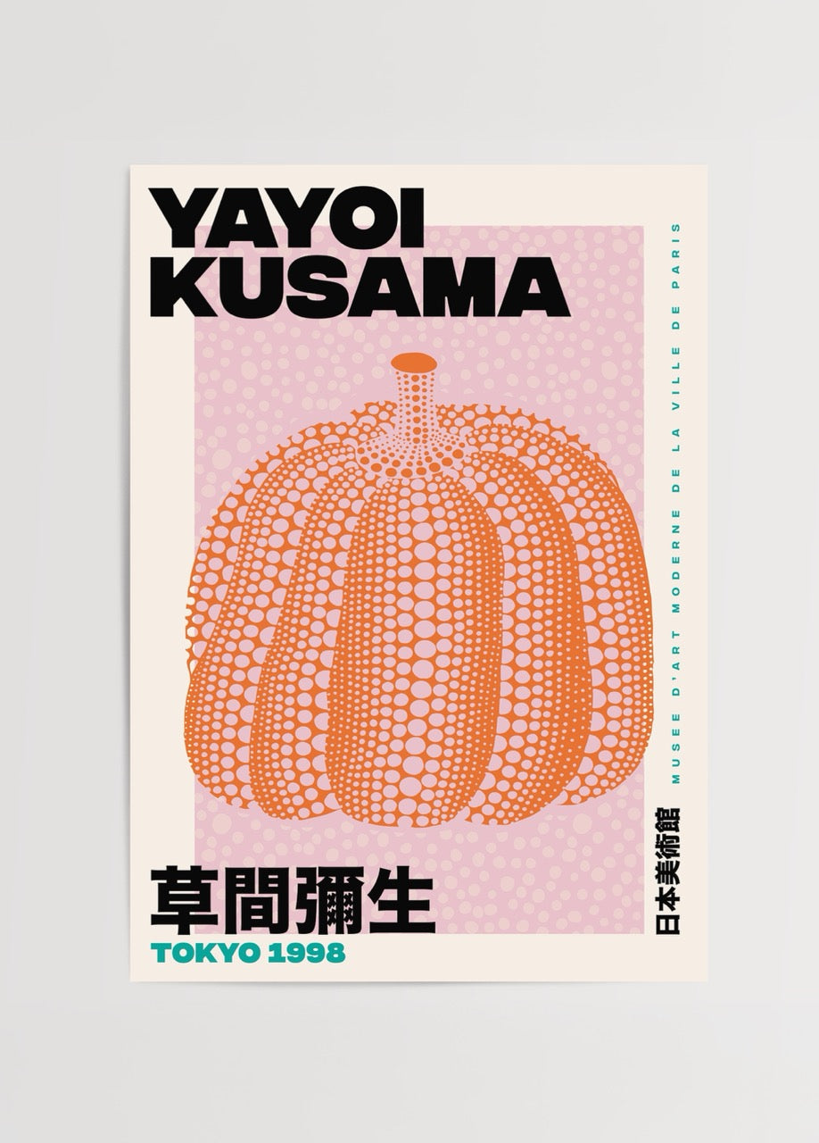 Yayoi Kusama balkabağı tasarımı modern sanat posteri baskısı