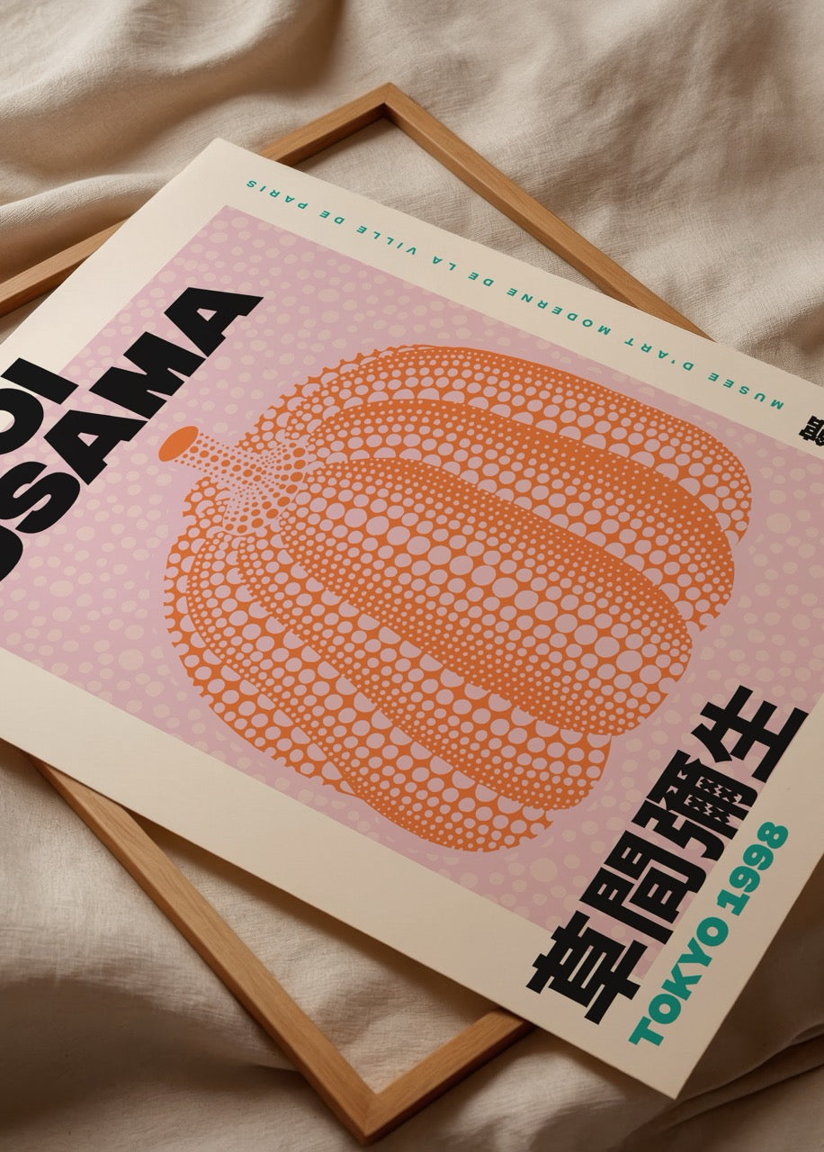 Yayoi Kusama balkabağı tasarımı modern sanat posteri baskısı
