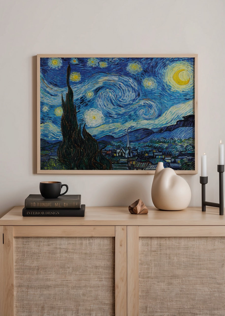 Vincent van Gogh’un Yıldızlı Gece tablosundan esinlenilmiş duvar posteri