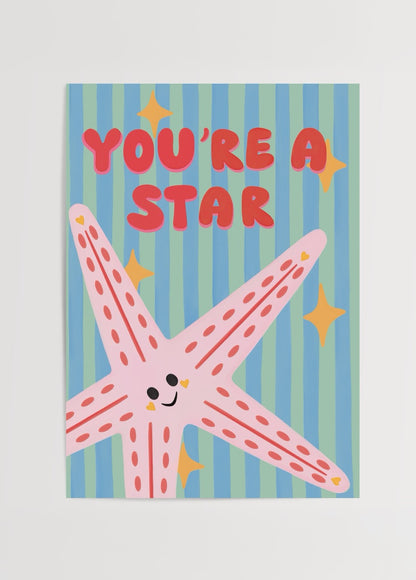 bumi club you are a star deniz yıldızı çocuk odası poster baskı