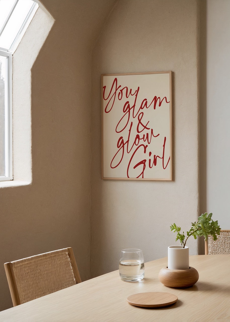 Pozitif mesajlı el yazısı tipografi tasarımıyla modern motivasyon posteri.