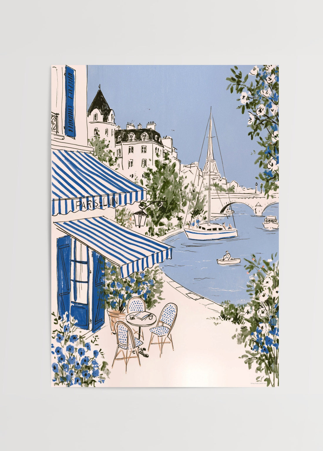 Yves Klein Parisian Café Poster poster baskı mockup 1