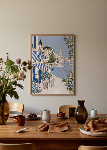 Yves Klein Parisian Café Poster poster baskı mockup 2