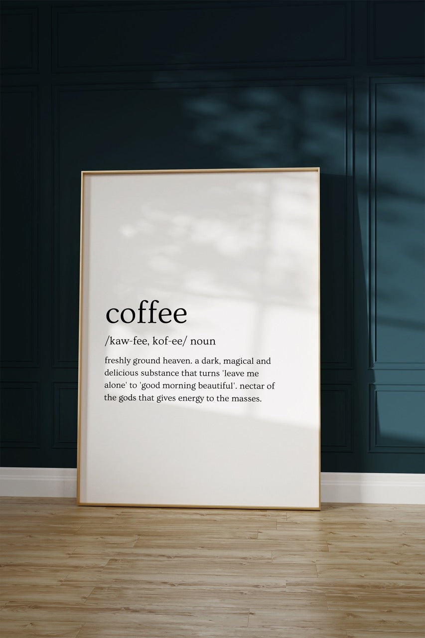 Coffee Kelime Çerçevesiz Poster