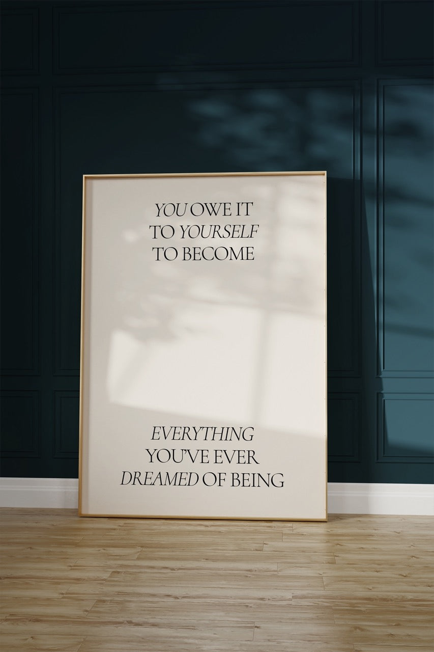 Yazı Sanatı Motivasyonel Çerçevesiz Poster