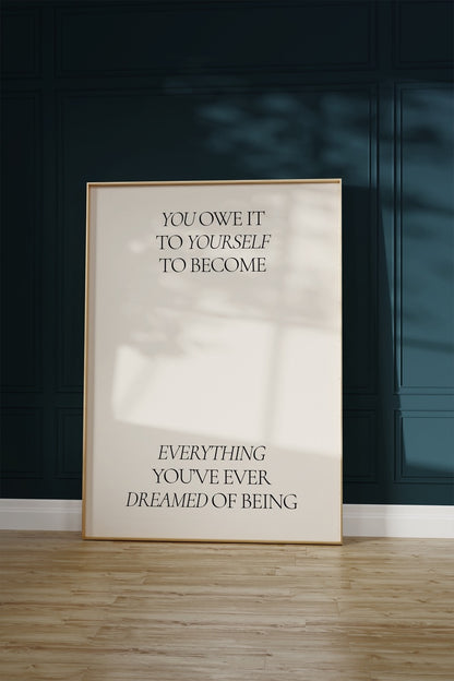 Yazı Sanatı Motivasyonel Çerçevesiz Poster