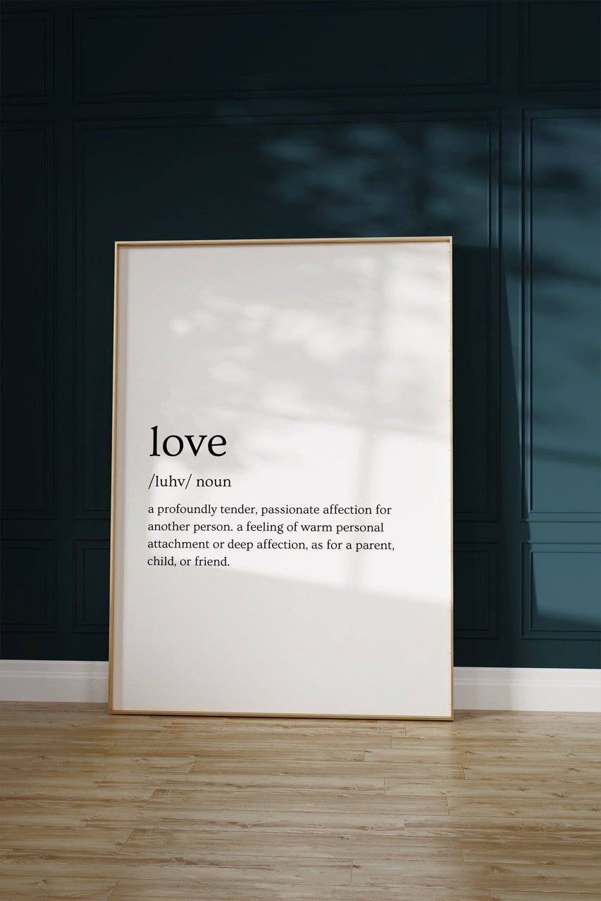 Love Kelime Çerçevesiz Poster